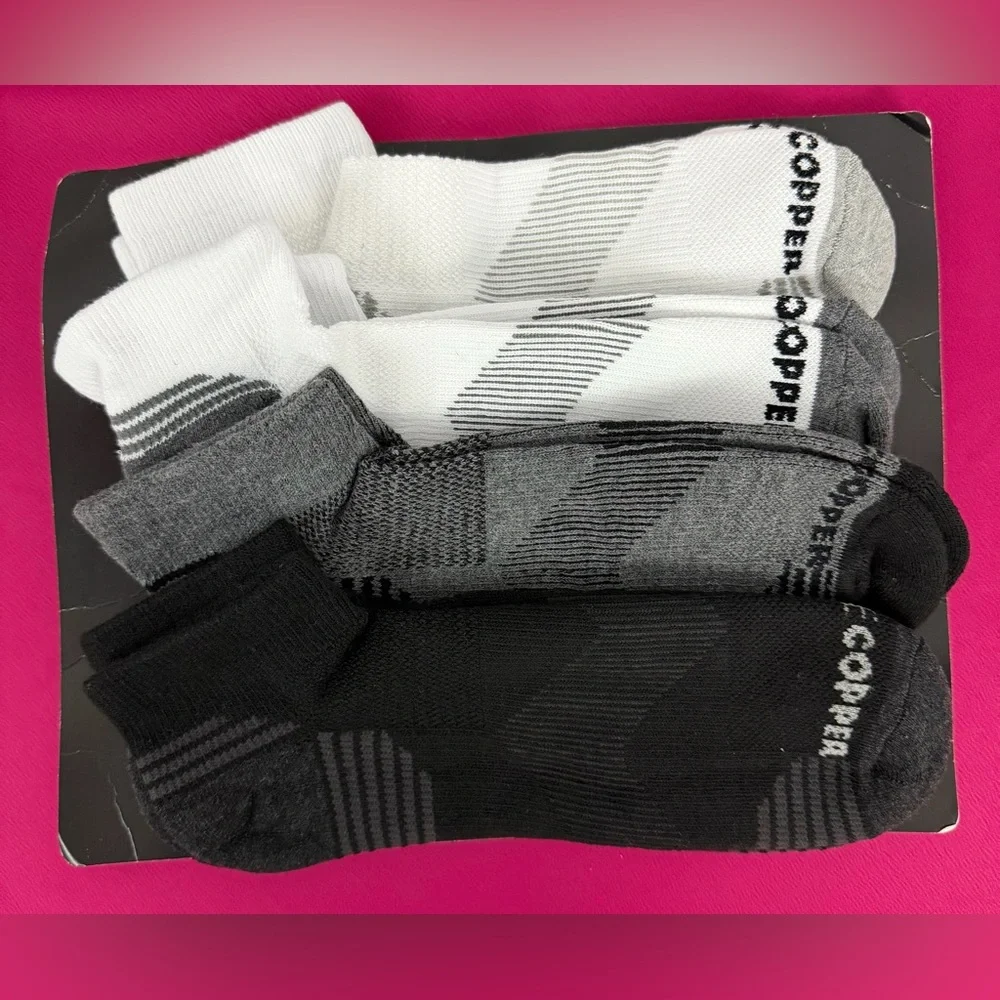 Tommie Copper Woman’s 4 Pack Compression Ankle Socks   Shoe Size (10-12.5) NWT